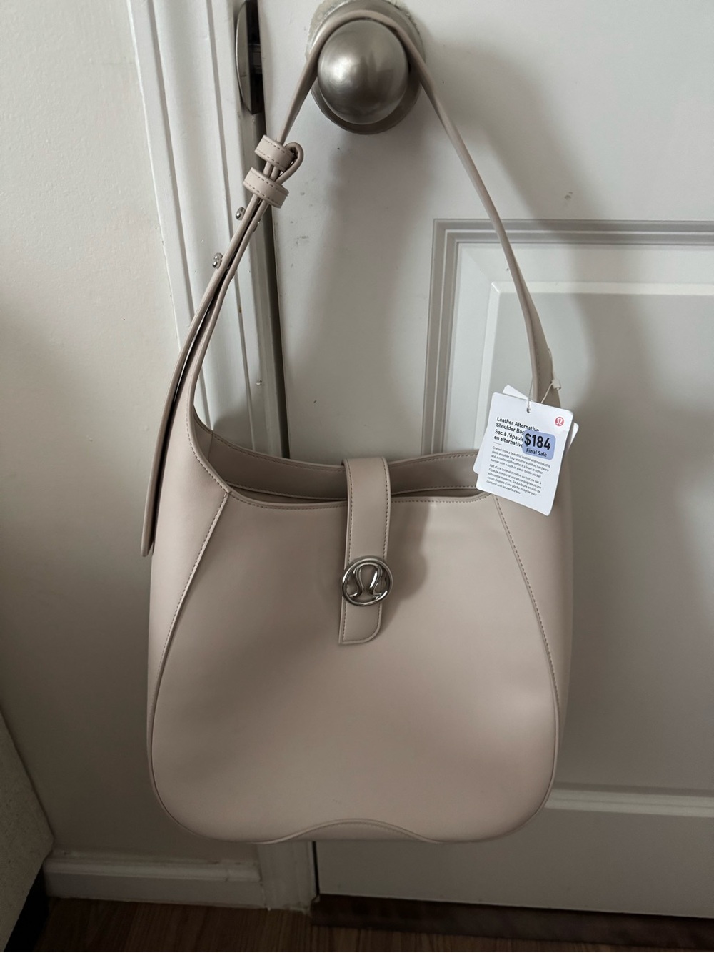 lululemon athletica Neutral Taupe Shoulder Bag with Silver Hardware